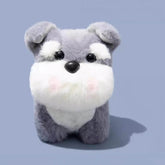 Plush Gray Schnauzer AirPods Case - 6″ Cute and Funny Design